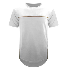 Camiseta con dobladillo curvo de línea larga de nuevo diseño 2025 fabricada de alta calidad con camiseta con cremallera para hombre - Product Image 3