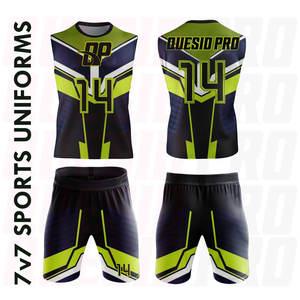 Uniformes Deportivos Sublimados Completamente, Uniformes de Fútbol Juvenil 7v7, Ropa Deportiva de Secado Rápido y Transpirable, Uniformes Sublimados 7 contra 7 OEM - Product Image 5