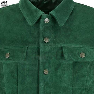 Hombres de alta calidad ODM lona gamuza cuero Casual vaquero estilo mexicano logotipo frontal transpirable chaqueta a prueba de viento - Product Image 3