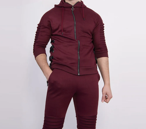 Ensemble de survêtement deux pièces zippé pour homme, personnalisé, haute qualité, léger et sans couture, idéal pour le sport d'automne, grandes tailles disponibles - Product Image 2