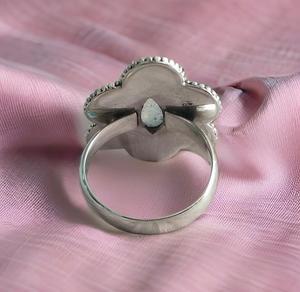 925 Sterling Silver Engagement <b>Rings</b> Classic Natural Blue Fire <b>Moonstone</b> Marquise Cut Gemstone Bezel Setting for Wedding Party - Product Image 3