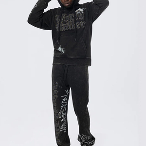 Nouveauté en vente chaude, sweats à capuche en strass pour hommes, basiques en coton mélangé, style unique, respirant, sweats à capuche en strass pour hommes - Product Image 6
