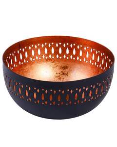 Bol à fruits en céramique dorée, design artisanal, bol de rangement alimentaire pour centre de table, lot de 2 - Product Image 5