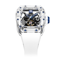 Nouvelle Montre Unisexe Automatique Mécanique Étanche 5 ATM avec Boîtier Tonneau, Cadran en Cristal et Bracelet en Acier Inoxydable, Style Papillon