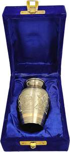 โกศจิตรกรรมเพลิงศพขนาดเล็กคลาสสิกสําหรับเถ้ามนุษย์พร้อมกล่องและกล่องกํามะหยี่ - 2.8 นิ้ว - โรงเก็บของสีเทาน่ารัก - Product Image 6