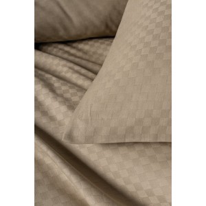 Cotton Box Woven Plaid Mink Duvet Cover <b>Set</b> Double Size (King Queen) Twin Size for Home Hotel Wedding Hospital Includes 4 Pcs - Product Image 4