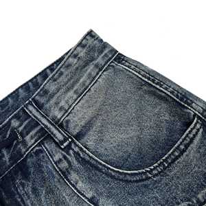 Ropa de calle transpirable de calidad superior, pantalones cortos de mezclilla informales de tela de algodón para hombre, Color azul cielo, último diseño rasgado - Product Image 5