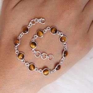 Classical <b>Bracelet</b> Jewelry For <b>Women</b> <b>Silver</b> Boho Style Jewelry 925 <b>Sterling</b> <b>Silver</b> Tiger Eye Gemstone Handmade <b>Bracelet</b> Gift For - Product Image 4