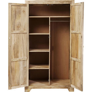 Armario Rústico de Madera con Acabado Desgastado, Organizador de Ropa, Mueble de Almacenamiento para Dormitorio o Sala de Estar, Mueble de Madera Maciza de Mango India - Product Image 2