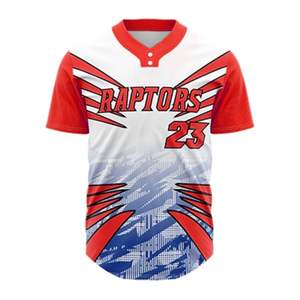 เสื้อเบสบอลคุณภาพสูงจากโรงงาน ขายส่ง น้ำหนักเบา ดีไซน์เรียบง่าย ติดกระดุม 2 เม็ด รับสั่งทำแบบพิมพ์ลายซับลิเมชั่นสำหรับซอฟต์บอล - Product Image 1