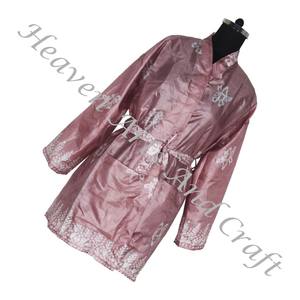 KS015 <b>Beautiful</b> Vintage Silk Sari Vintage Kimono Short Vintage Silk Sari Silk Hand Made Women Robes With Pockets and Belt OEM - Product Image 2