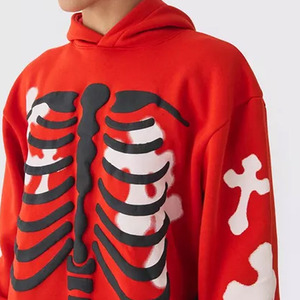 2025 nouveau design personnalisé Streetwear Boxy Fit pull sur bouffée impression survêtement recadrée à capuche ensembles pour hommes - Product Image 2