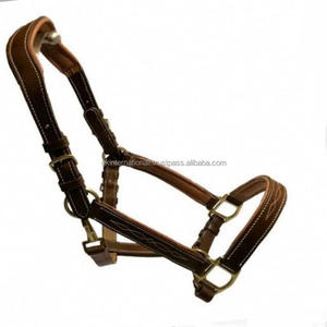 Havana Brown Cow Softy Padded Fancy Stitched Anatomical Leather Horse Halter with Double <b>Adjustable</b> Brass Buckle & <b>Ring</b> All <b>Size</b> - Product Image 6