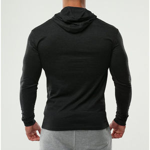 NOUVEAU HOMMES GRANDE TAILLE LONG COTON SWEATSHIRT GYMS FITNESS BODYBUILDING WORKOUT HOODIES CASUAL FASHION ZIPPER SPORTSWEAR SURVÊTEMENTS - Product Image 5