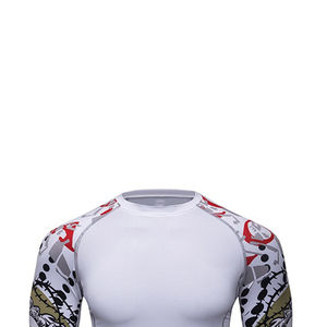 2025 nuevo protector de erupción en blanco con su logotipo, diseño personalizado, logotipo hecho, protector de erupción, mangas completas, ropa de entrenamiento de surf MMA BJJ - Product Image 5