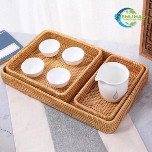 Panier de rangement en bambou vietnamien de qualité supérieure plateau en rotin panier de rangement de fruits fabriqué à la main pour le service de fruits et un usage domestique élégant - Product Image 6