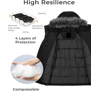 Chaqueta Parka para Mujer Diseñada para Deportes al Aire Libre y para la Nieve, Chaqueta Parka para Mujer Hecha para un Ajuste Cómodo y Elegante - Product Image 3