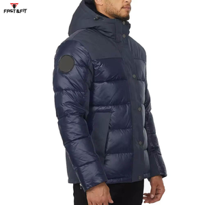 Lightweight Canvas Zipper Waterproof Breathable High Street Style Stand Collar Winter <b>Puffer</b> <b>Jacket</b> with Front Logo for Sale - Product Image 2