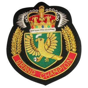 Trending Bullion Handmade Embroidery Fully Customized Blazer <b>Badge</b> High Quality Bullion Wire Blazer Uniforms <b>Badge</b> - Product Image 1