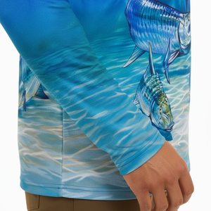 Camisa de Pesca Personalizada para Hombre, Protección Solar UPF 50+, Manga Larga, Ligera, con Cierre de 1/4, Spandex/Poliéster 180g, para Bebés y Niños Pequeños - Product Image 4