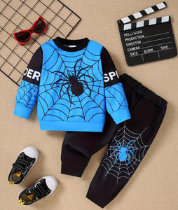 Conjunto Deportivo Unisex para Niños de 2 Piezas con Estampado de Araña, 100% Algodón Transpirable, Sudadera de Manga Larga y Pantalones Deportivos, Hechos a Medida - Product Image 5