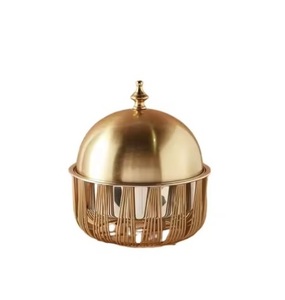 Casseroles en métal faites à la main de haute qualité avec support au design en métal de luxe pour servir de la nourriture lors de mariages, de fêtes et d'événements - Product Image 4