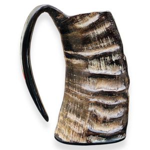 Taza de cuerno de búfalo natural de alta calidad con asa, diseño moderno, bebida directa para cerveza, vino, hidromiel y cerveza - Product Image 5