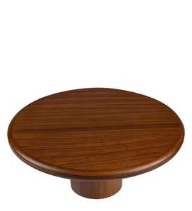 Support à gâteau en bois d'acacia fait à la main, assiette à gâteau polie à pied en dôme, vaisselle pour usage alimentaire - Product Image 6