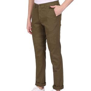 Pantalon en toile décontracté coupe droite oversize, taille mi-haute, léger, en coton, confortable, respirant et coupe-vent - Product Image 3