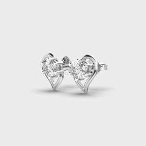 IGI Certified Lab Grown Diamond Heart Shape Stud <b>Earrings</b> <b>Solid</b> 925 Sterling <b>Silver</b> Minimalist Solitaire Love <b>Earrings</b> - Product Image 3