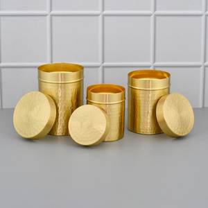 Solid Brass Food Storage <b>Jar</b> Canisters <b>Set</b> With Airtight Lids Vintage Design For Kitchen <b>Spice</b> Containers Handcrafted - Product Image 2