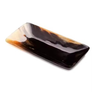 Plateau en corne en plastique rectangulaire fabriqué à la main élégant plateau de service décoratif pour café thé utilisation de table accessoire de cuisine élégant - Product Image 3