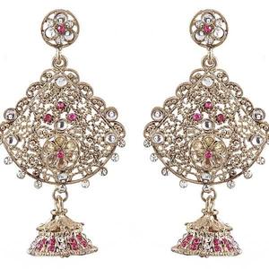 Kriaa หินออสเตรียสีชมพู1302036ต่างหูแบบห้อยชุบทองทันสมัยสีโรสโกลด์พร้อมเทอร์ควอยซ์เพทายสำหรับงานแต่งงานของขวัญงานเลี้ยง - Product Image 1