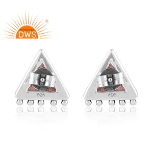 Vente chaude oxydé en argent Sterling naturel fraise Quartz pierres précieuses boucle d'oreille bijoux personnalisés pour les femmes cadeau pour elle - Product Image 4