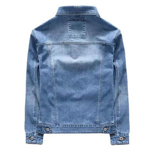 Vestes en jean taille plus à la mode pour hommes avec logo imprimé personnalisé avec poches veste en jean pour hommes High Street - Product Image 2