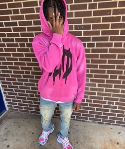 Ropa de calle personalizada, chándales de algodón con estampado de pantalla, botón de tachuelas, cintura de triple capa, lavado sucio, chándales con cremallera para hombres - Product Image 5