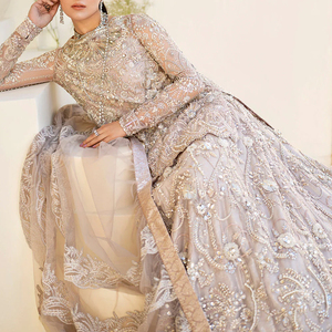 ชุดสูทชีฟองปักลายแบบหนาสำหรับผู้หญิง,ชุดปาร์ตี้ปากีสถานใส่แล้ว3ชิ้น - Product Image 3