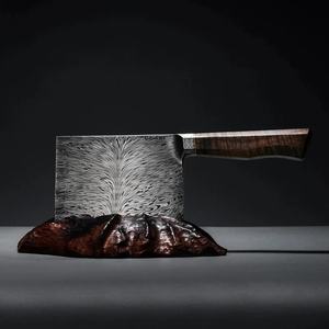 Cuchillo de Cocina Personalizado Hecho a Mano de Acero Inoxidable de 10 Pulgadas con Funda de Cuero Única, Hermoso Mango Personalizable - Product Image 3