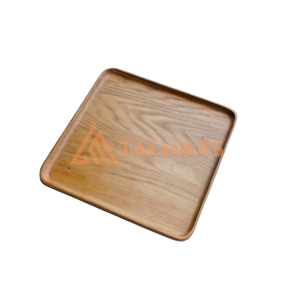 Eco-Friendly Bamboo Portable Storage Tray <b>Set</b> <b>Square</b> Wood Coffee <b>Plate</b> for Home Hotel Restaurant Kitchen Use - Product Image 4