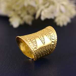 New Arrival <b>Boho</b> Tribal <b>Ring</b> <b>Boho</b> Brass <b>Ring</b> for Women 18k Gold Plated Ethnic Geometric Band <b>Ring</b> for Wholesale/OEM/ODM - Product Image 5