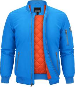 Unisex <b>Winter</b> Bomber Jacket with <b>Thick</b> Warm Lining Zip-up Windproof Casual Style Nylon Shell <b>Winter</b> Zipper Windbreaker <b>Coats</b> - Product Image 6