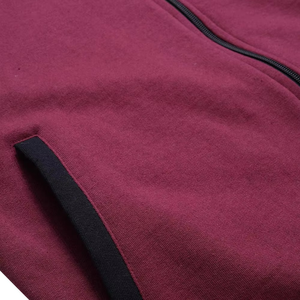 แจ็กเก็ตสีน้ำตาลแดงมีสไตล์สำหรับผู้ชายเหมาะสำหรับชุดในชีวิตประจำวันสวมใส่สบายพร้อมรายละเอียดลายทาง - Product Image 6