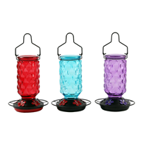 Mangeoire à colibris suspendue pour jardin extérieur, mangeoire à oiseaux en verre de 675 ml avec perchoir et crochet anti-fourmis