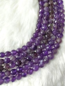 Largement vendu des brins de perles à facettes en améthyste violette naturelle de qualité supérieure pour la fabrication de bijoux à un prix raisonnable - Product Image 5