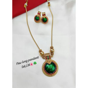 Vente chaude 2025 Ensemble de bijoux en émail artisanal plaqué or serti de pierres tendance Bijoux de mariage pour femmes - Product Image 1