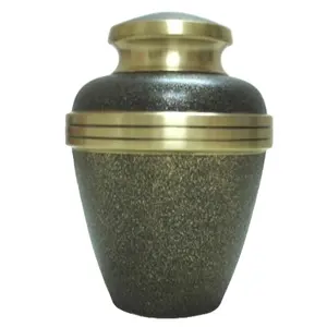 Gebänderte Black Stone Crema tion Urn Langlebiges Metall Beste Qualität Bestattungs asche Urne liefert Gedenk urnen für menschliche Asche