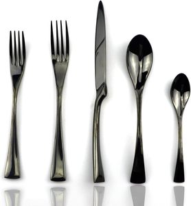 Nouvel arrivage de couverts en satin noir poli miroir couverts de qualité supérieure pour les fêtes comprenant un ensemble de couteaux à steak INDIEN - Product Image 6