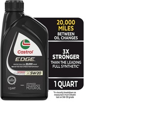 For Castrol EDGE 5W-20 <b>Fully</b> <b>Synthetic</b> 1 Quart Motor <b>Oil</b> Advanced Performance 6-Pack for Cars and Diesel <b>Engines</b> - Product Image 1