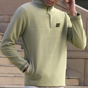 Hommes à la mode demi veste zippée sans capuche avec poche latérale et col montant pour tenues décontractées hommes demi veste zippée - Product Image 4