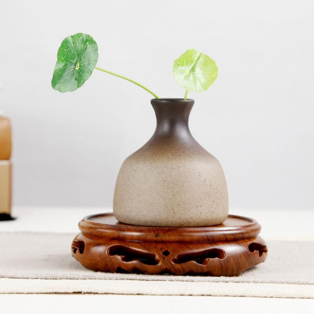 Espositori Quadrati in Legno per Bonsai, Base per Teiera, Decorazione per Vaso, Ufficio e Casa (3,1 * 3,1 * 1,5 Pollici